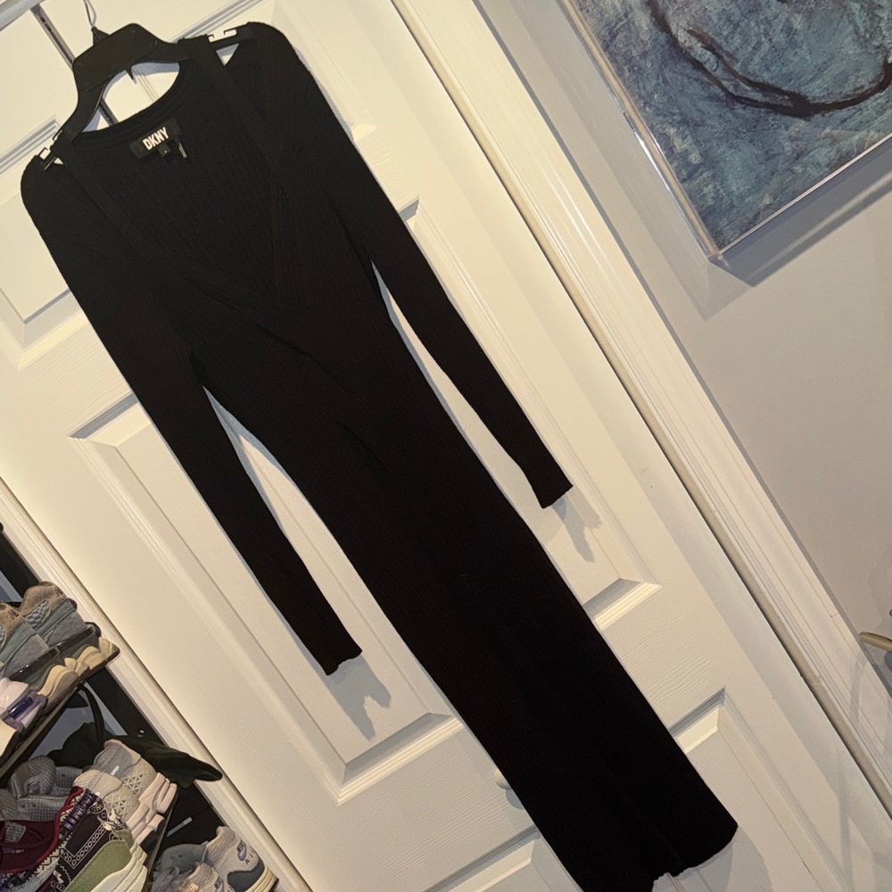 DKNY Elegant Black Knit Dress